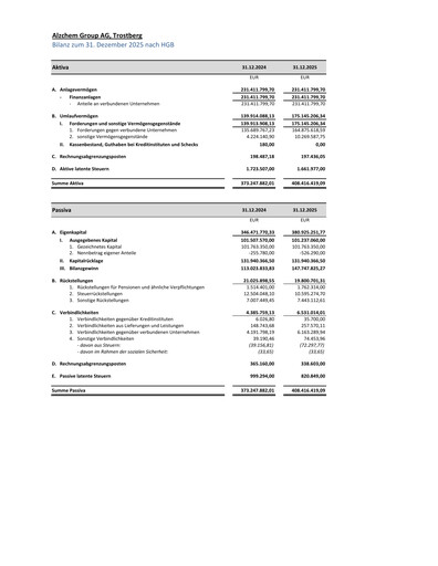 Thumbnail AlzChem Group Financial Statement 2025