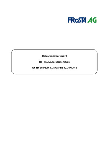 Miniature FRoSTA AG Rapport semestriel 2018-h1