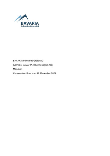 Thumbnail BAVARIA Industries Group AG Annual Report 2024