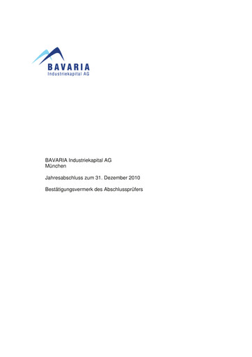 Thumbnail BAVARIA Industries Group AG Financial Statement 2010