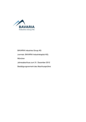 Thumbnail BAVARIA Industries Group AG Financial Statement 2013