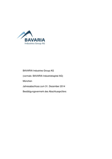 Thumbnail BAVARIA Industries Group AG Financial Statement 2014