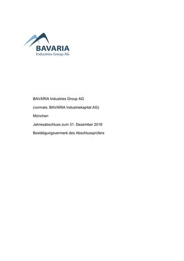 Thumbnail BAVARIA Industries Group AG Financial Statement 2018
