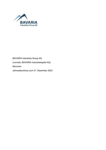 Thumbnail BAVARIA Industries Group AG Financial Statement 2023