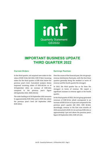 Thumbnail init innovation in traffic systems Quarterly Report 2022-q3