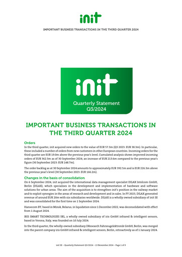 Thumbnail init innovation in traffic systems Quarterly Report 2024-q3