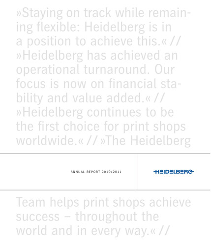 Thumbnail Heidelberger Druckmaschinen Annual Report 2010-2011