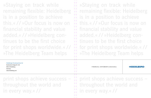Thumbnail Heidelberger Druckmaschinen Financial Statement 2010-2011