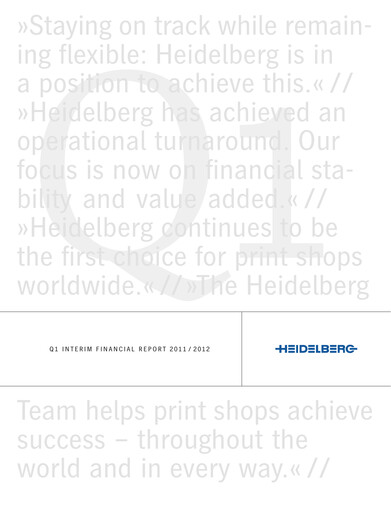 Thumbnail Heidelberger Druckmaschinen Quarterly Report 2011-q1