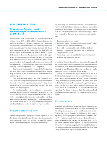 Thumbnail Heidelberger Druckmaschinen Sustainability Report 2018-2019