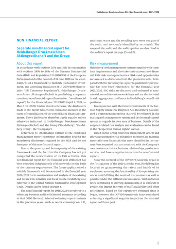 Thumbnail Heidelberger Druckmaschinen Sustainability Report 2021-2022