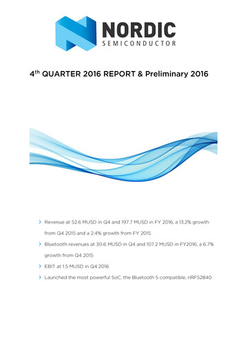 Vorschaubild Nordic Semiconductor
 Quartalsbericht 2016-q4