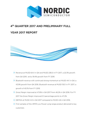 Vorschaubild Nordic Semiconductor
 Quartalsbericht 2017-q4
