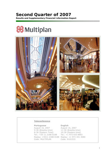 Thumbnail Multiplan Empreendimentos Imobiliários Quarterly Report 2007-q2