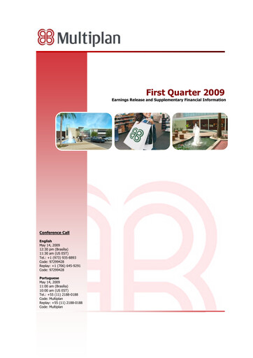 Thumbnail Multiplan Empreendimentos Imobiliários Quarterly Report 2009-q1