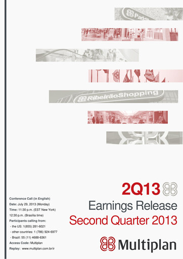 Thumbnail Multiplan Empreendimentos Imobiliários Quarterly Report 2013-q2