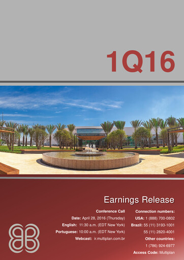 Thumbnail Multiplan Empreendimentos Imobiliários Quarterly Report 2016-q1