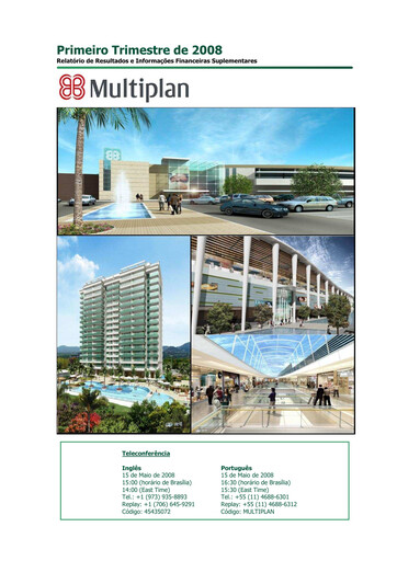 Thumbnail Multiplan Empreendimentos Imobiliários Quarterly Report 2008-q1