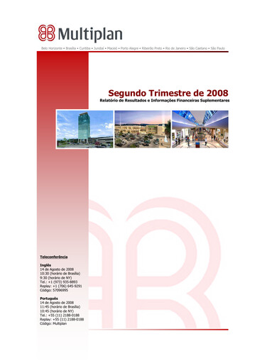 Thumbnail Multiplan Empreendimentos Imobiliários Quarterly Report 2008-q2