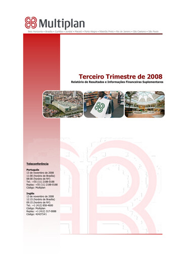 Thumbnail Multiplan Empreendimentos Imobiliários Quarterly Report 2008-q3