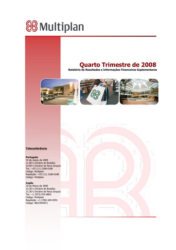 Thumbnail Multiplan Empreendimentos Imobiliários Quarterly Report 2008-q4