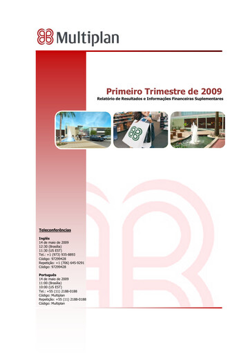 Thumbnail Multiplan Empreendimentos Imobiliários Quarterly Report 2009-q1