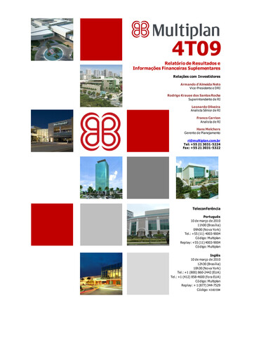 Thumbnail Multiplan Empreendimentos Imobiliários Quarterly Report 2009-q4