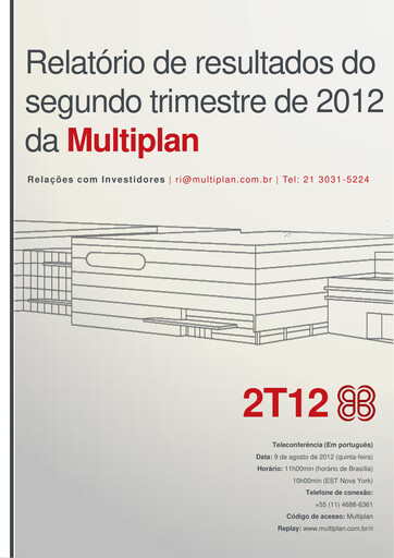 Thumbnail Multiplan Empreendimentos Imobiliários Quarterly Report 2012-q2