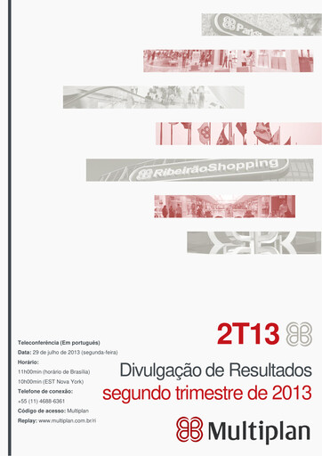 Thumbnail Multiplan Empreendimentos Imobiliários Quarterly Report 2013-q2