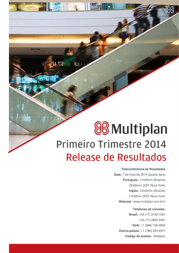 Thumbnail Multiplan Empreendimentos Imobiliários Quarterly Report 2014-q1