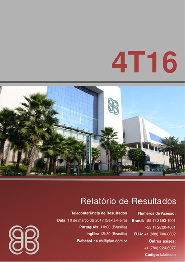 Thumbnail Multiplan Empreendimentos Imobiliários Quarterly Report 2016-q4