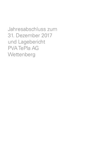 Miniature PVA TePla AG Bilan financier 2017
