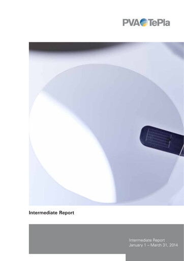 Miniature PVA TePla AG Rapport trimestriel 2014-q1