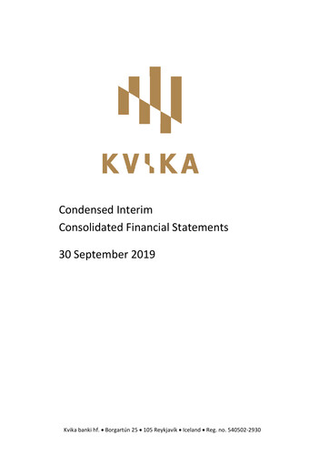 Thumbnail Kvika banki Financial Statement 2019-9m