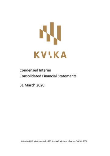 Thumbnail Kvika banki Financial Statement 2020-q1