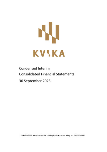 Thumbnail Kvika banki Financial Statement 2023-9m