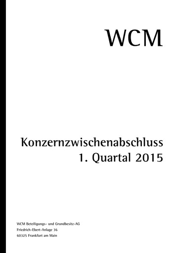 Miniature WCM Beteiligungs- und Grundbesitz Rapport trimestriel 2015-q1