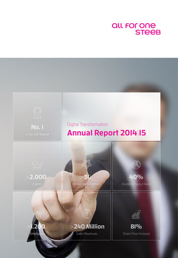 Thumbnail All for One Group Annual Report 2014-2015