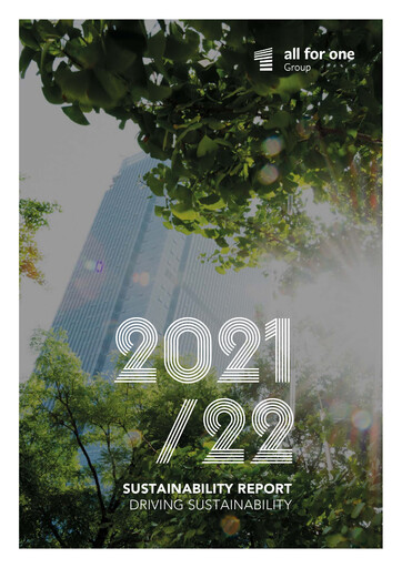 Thumbnail All for One Group Sustainability Report 2021-2022