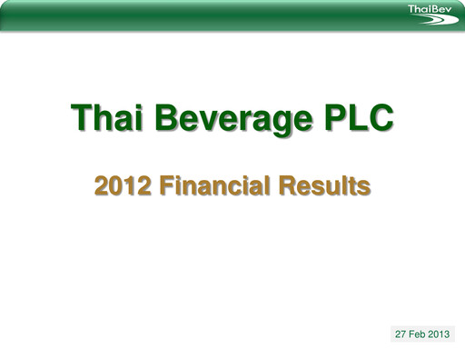 Thumbnail Thai Beverage
 Financial Report 2012
