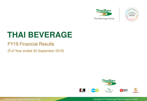 Thumbnail Thai Beverage
 Financial Report 2019