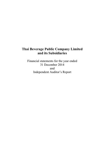 Thumbnail Thai Beverage
 Financial Statement 2014