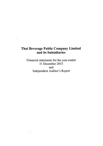 Thumbnail Thai Beverage
 Financial Statement 2015