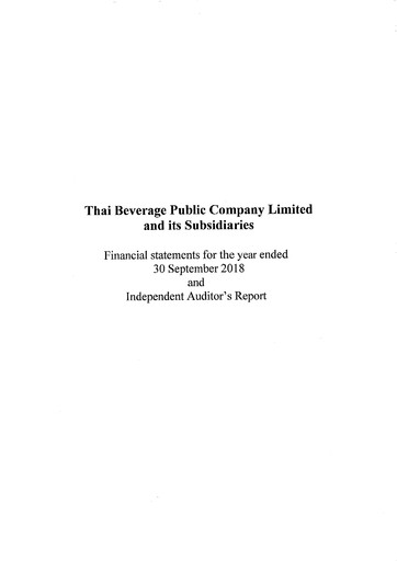 Thumbnail Thai Beverage
 Financial Statement fy2018