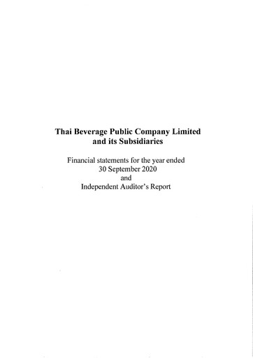 Thumbnail Thai Beverage
 Financial Statement fy2020
