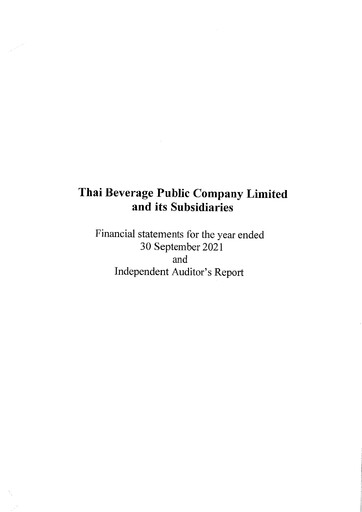 Thumbnail Thai Beverage
 Financial Statement fy2021