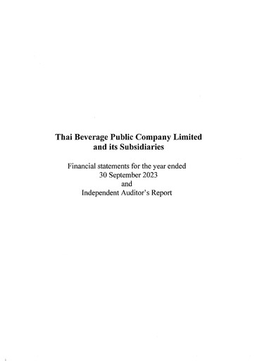 Thumbnail Thai Beverage
 Financial Statement fy2023
