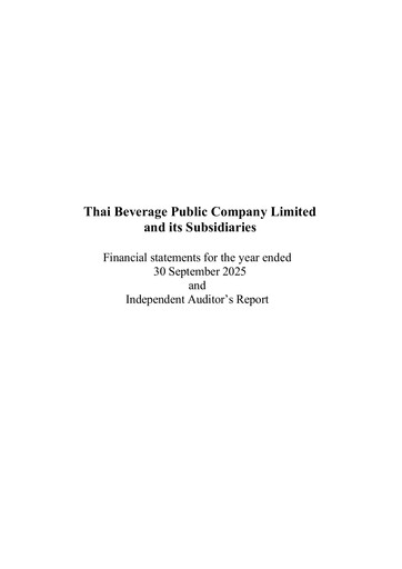Thumbnail Thai Beverage
 Financial Statement fy2025