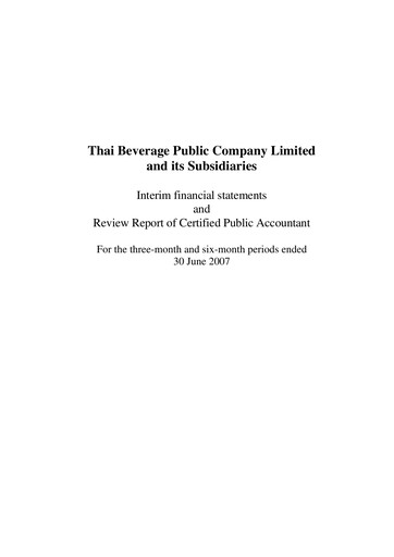 Thumbnail Thai Beverage
 Half-year Report 2007-h1