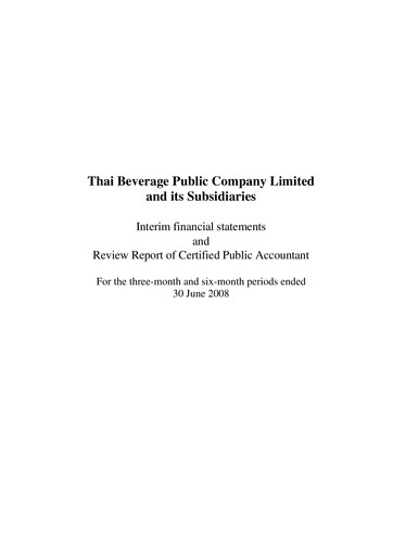 Thumbnail Thai Beverage
 Half-year Report 2008-h1